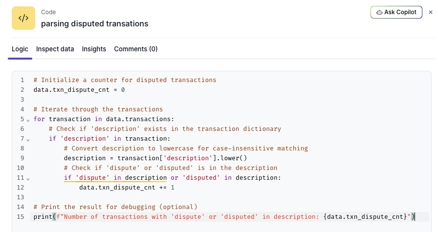 Taktile Step 1: Python script to parse transactions